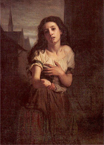 Merle, Hugues A Beggar Woman France oil painting art